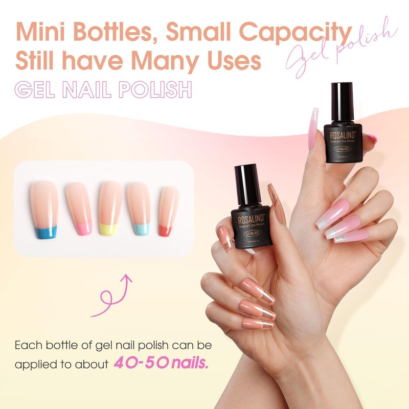 24pcs Jelly Gel Polish Set, 20 Colors Neutral Pink Nude Sheer White Color Soa... gallery