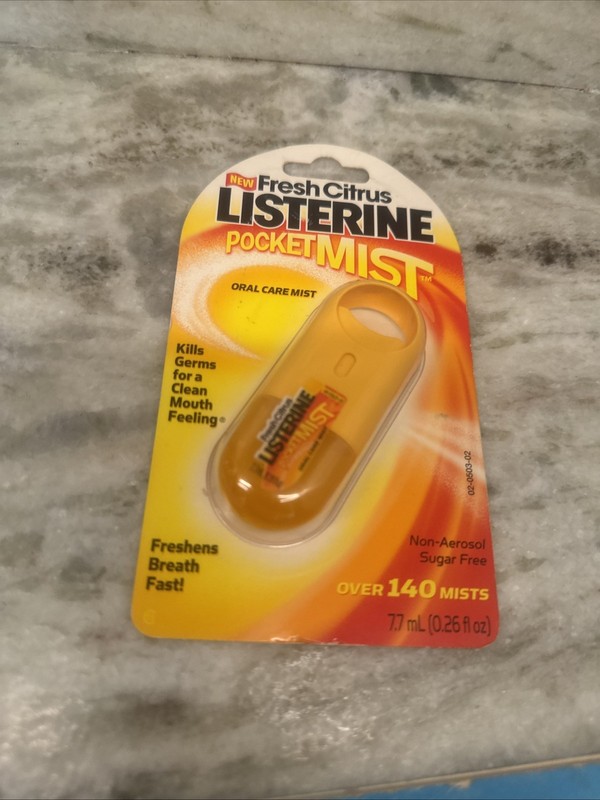 Listerine Pocketmist FRESH CITRUS Oral Care Mist Over 140 Mists DISCONTINUED Y2K