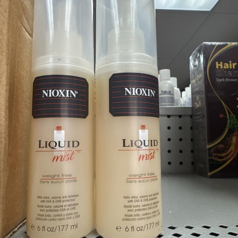 2 x nioxin Liquid Mist Shine Volume Definition UVA UVB 6 fluid ounces/177ml