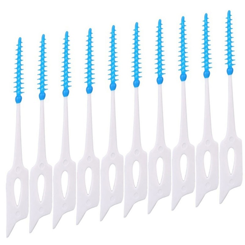 200Pc Dual Toothpick Oral Interdental Cleaner Teeth Floss Dental Gum Brush Set~ gallery