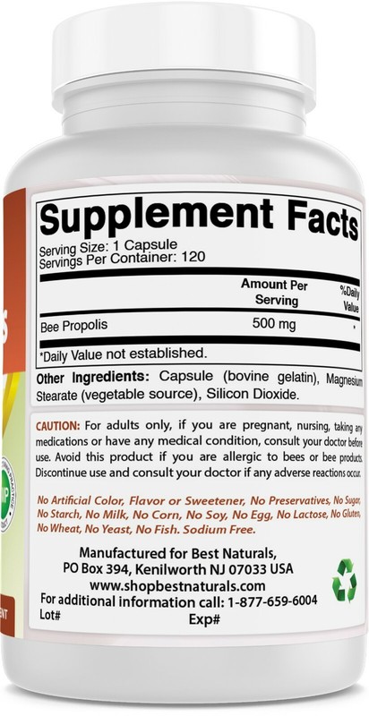 Best Naturals Bee Propolis 500 mg 120 Capsules gallery
