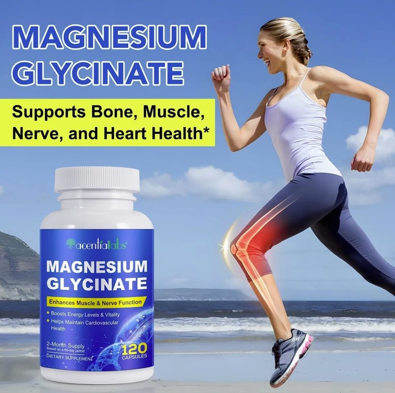 Magnesium Glycinate 120 Capsules 1040mg High Absorption for Sleep Stress Muscle gallery