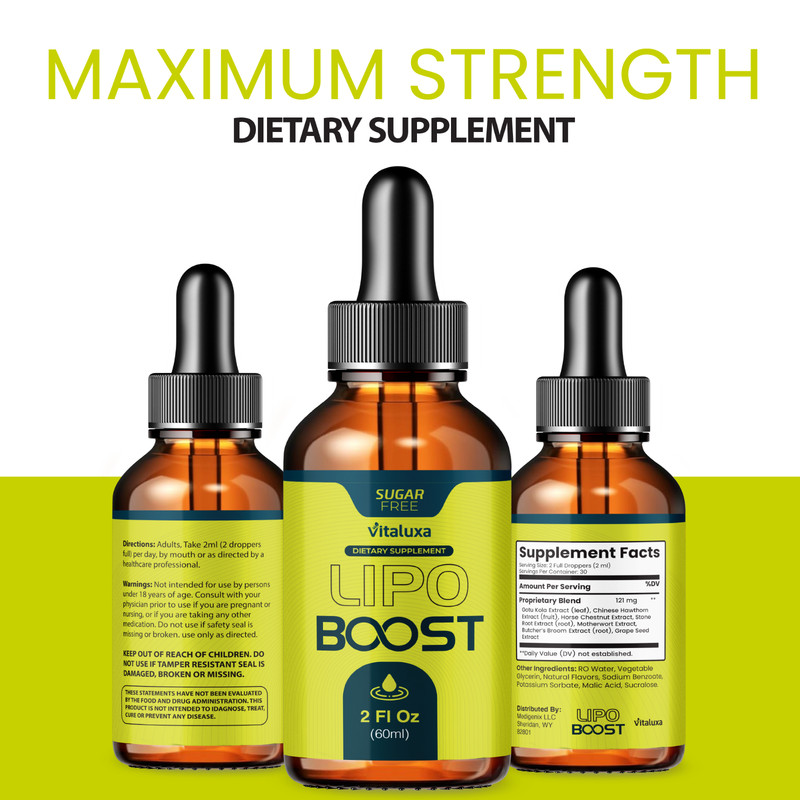 (5 Pack) Lipo Boost Drops, LipoBoost Liquid Supplement Premium Blend (10 oz) gallery