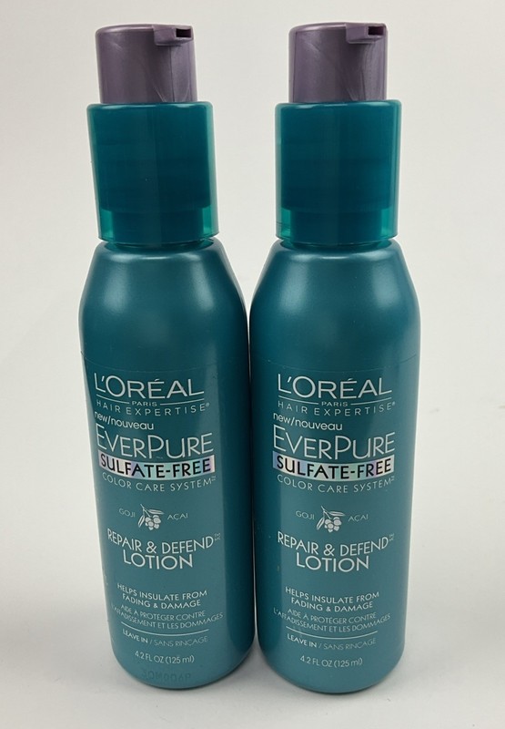 2 Pack Loreal EverPure Repair & Defend Leave In Lotion 4.2 Fl Oz