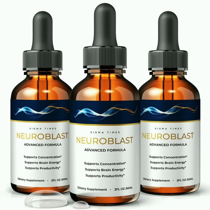 NeuroBlast Drops, Natural Liquid Supplement for Brain, Memory & Focus – 3 Pack