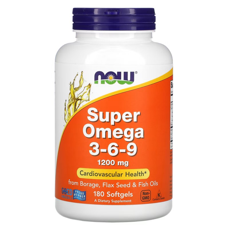 2 X NOW Foods, Super Omega 3-6-9, 180 Softgels