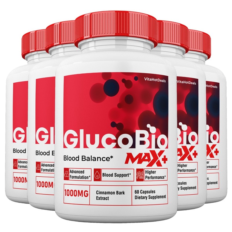 GlucoBio Max + Blood Support Capsules, 2X Higher Strength, GlucoBio Max (5 Pack)