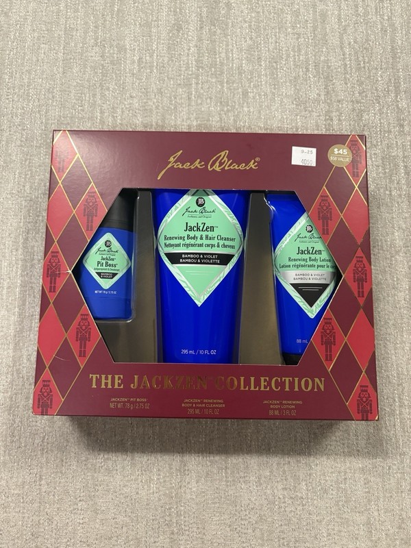 Jack Black JackZen 3-Pc Mens Set Bamboo & Violet Cleanser-Lotion-Deodorant