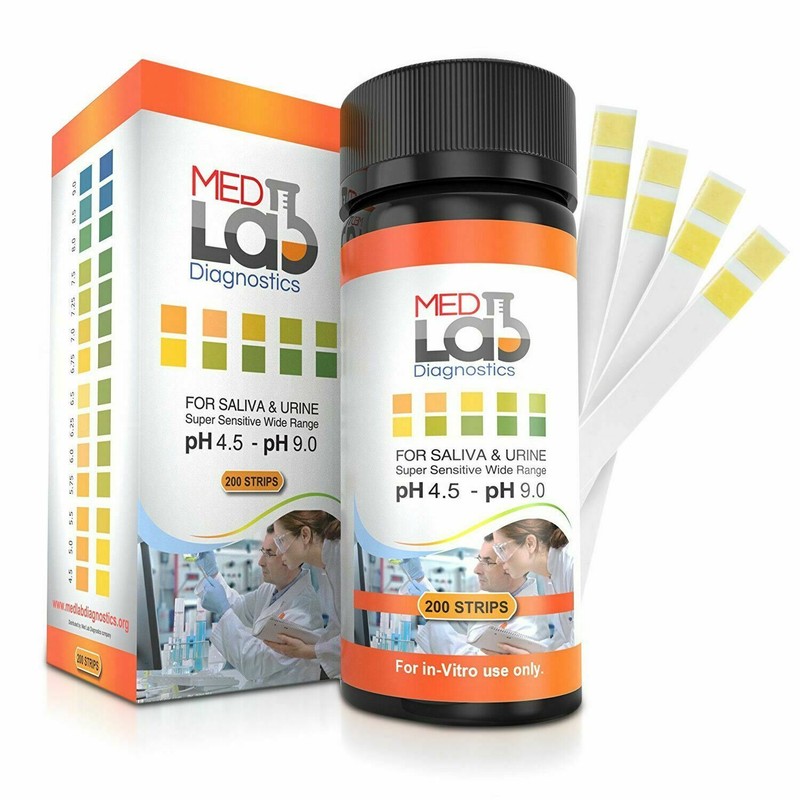 pH Test Strips 200 ct for Urine and Saliva Body pH Testing, Urinalysis Test