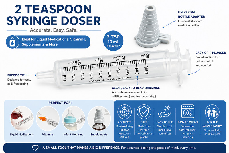 Oral liquid medicine dosage syringe 1 tsp or 2 tsp. Bulk Lots