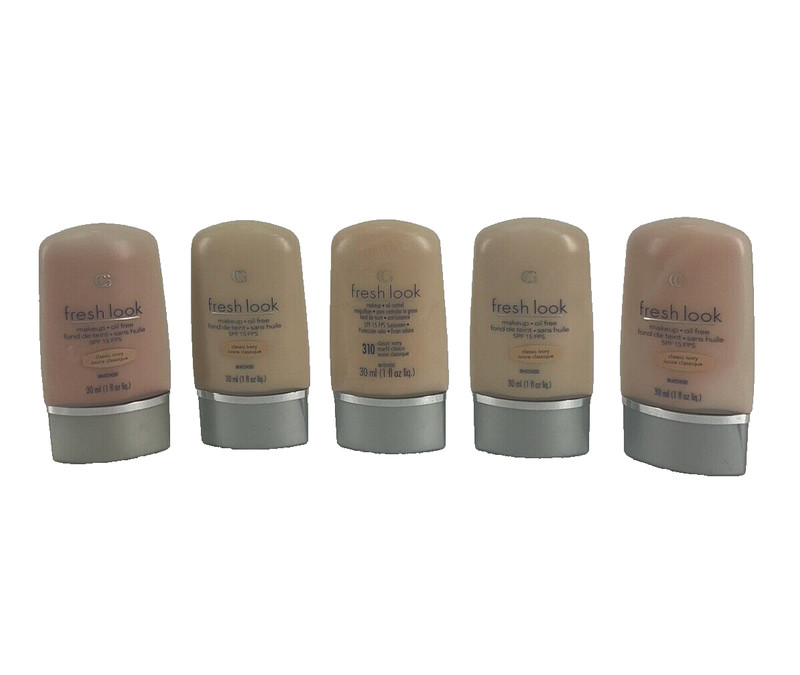 5 PACK Covergirl Fresh Look Liquid Foundation Classic Ivory 310 SPF 15 Vintage