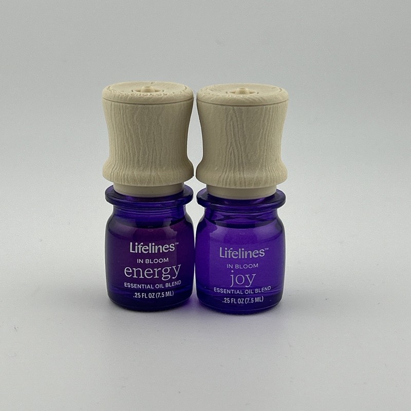 Lifelines In Bloom Essential Oil Blend 2PC (Energy+Joy) 0.25oz / 7.5ml Each New