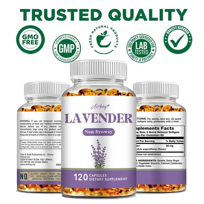 Lavender Extract 80mg - Mood and Sleep, Relieve Stress and Nervous Tension gallery