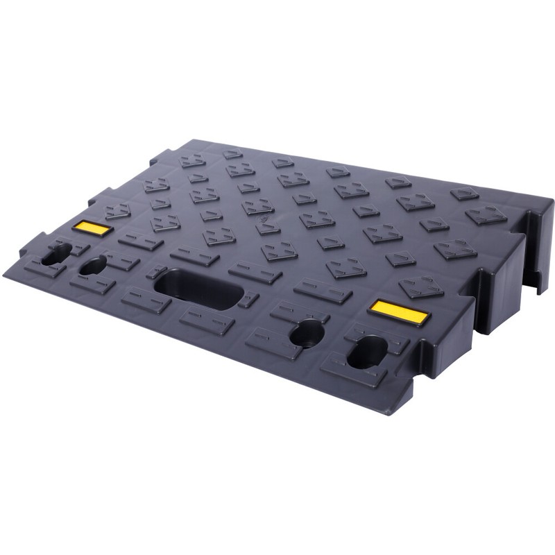 2Pcs 4" high Portable Automotive Curb Ramp, Heavy-Duty Plastic Threshold Ramp gallery