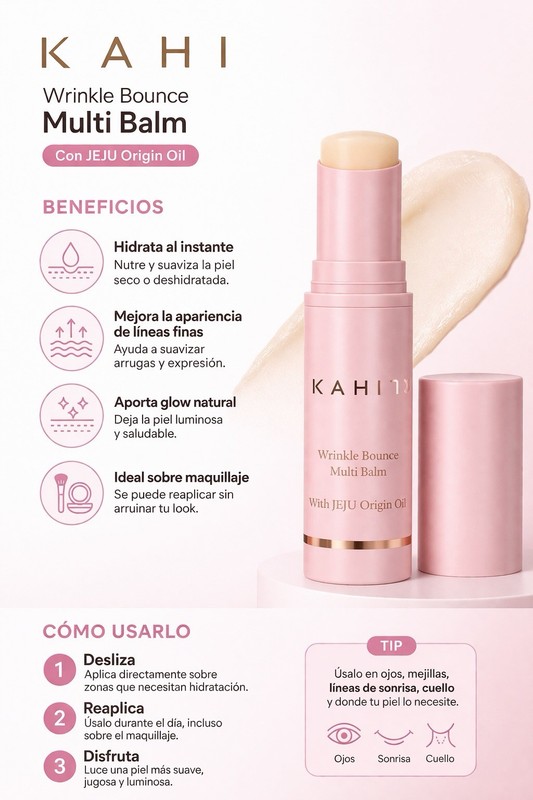 KAHI Wrinkle Bounce Multi Balm Stick JEJU Origin Oil Hydrating Glow 0.31 oz gallery