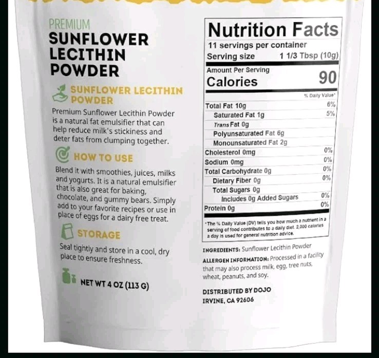 LOT - 3 BAGS Kate Naturals Sunflower Lecithin Powder - Bread Gummies Cooking 4oz gallery