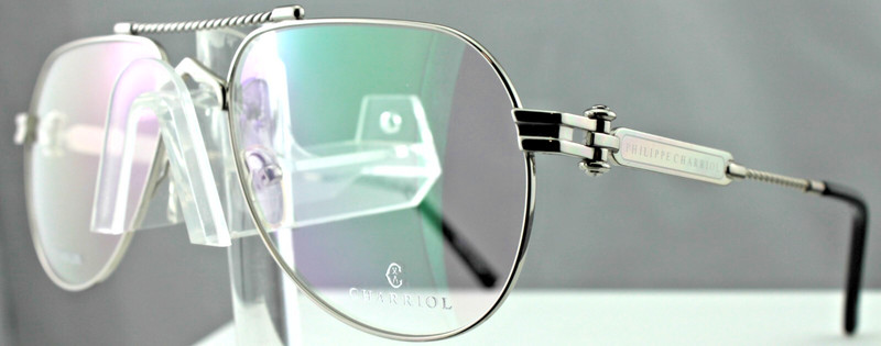New Philippe Charriol PC75105 C02 Shiny Silver Metal Frame Demo Lens Eyeglasses gallery