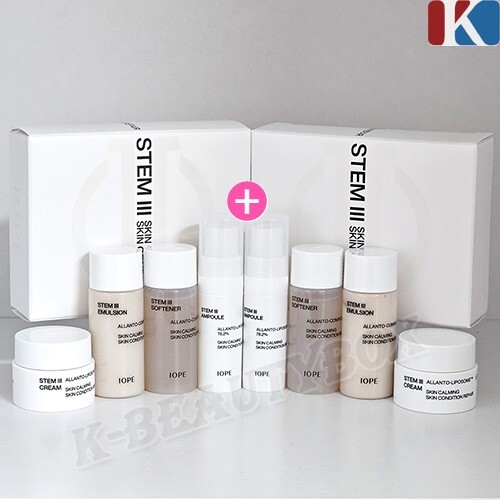 IOPE Stem III Signature Kit 4-items x 2 Sets Softener Ampoule Emulsion Cream