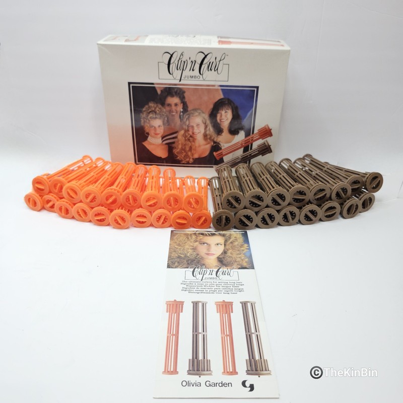 Olivia Garden Clip N Curl JUMBO Curlers Curling 35 Rods Of 36 w/Manual (1980s)