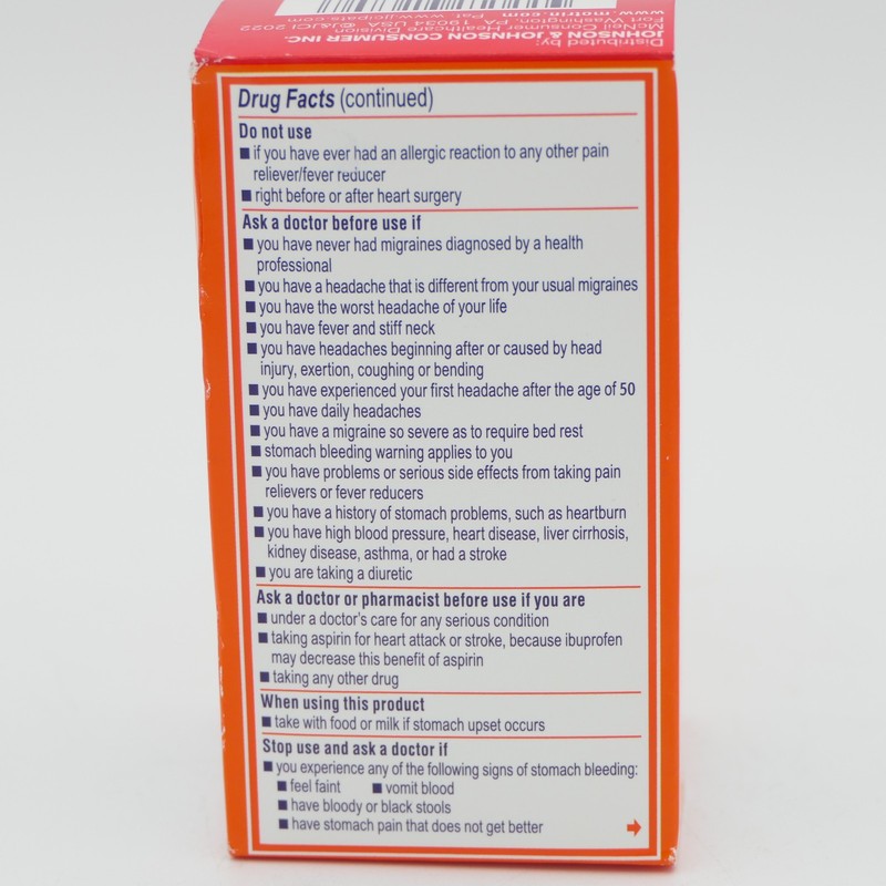 Motrin IB Migraine Pain Reliever 200mg 80 Liquid Filled Capsules Exp 07/26 gallery