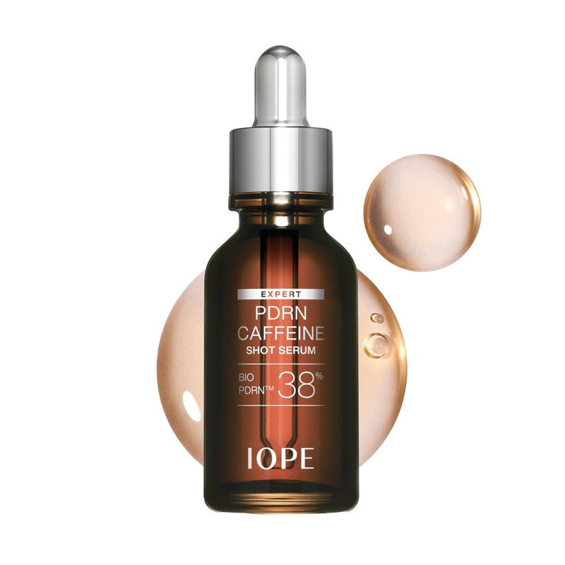 IOPE Expert PDRN Caffeine Shot Serum – Anti-Aging Face Serum to Visibly Depuff,