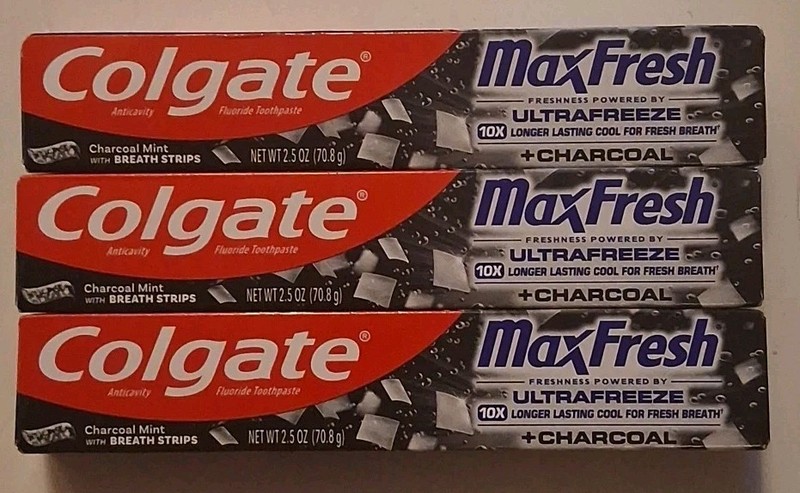 6-Pack Colgate Max Fresh Charcoal Toothpaste Charcoal Mint 2.5 Oz Exp 12/ 2027 gallery