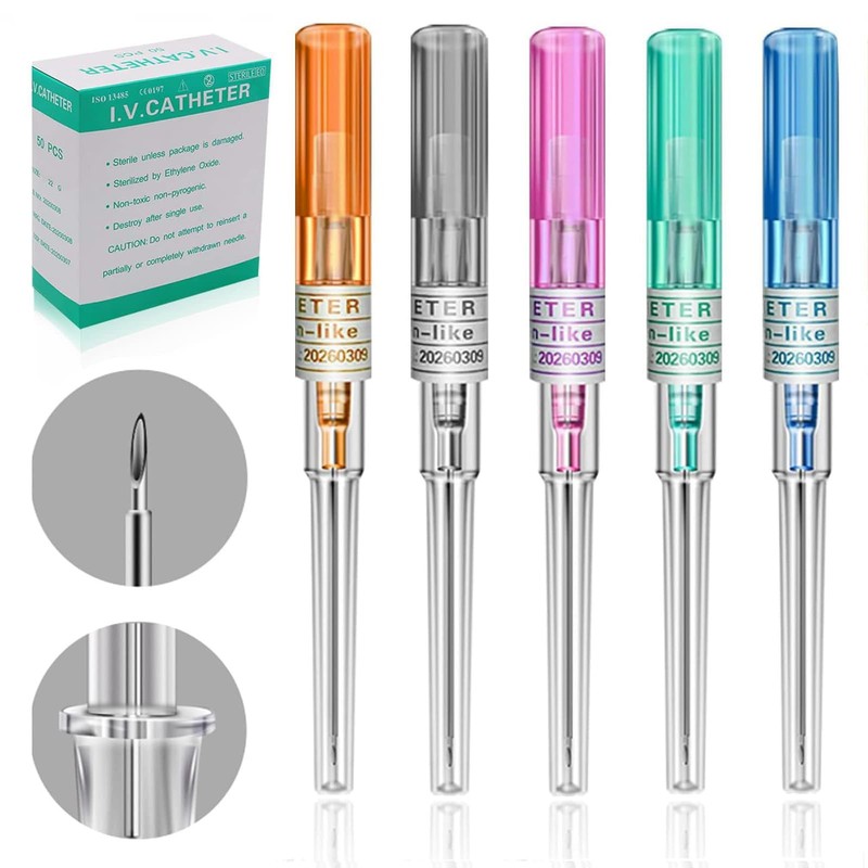 Catheter Piercing – Lyuxzad 50Pcs Mixed Iv Catheter 14G 16G 18G 20G 22G Ear