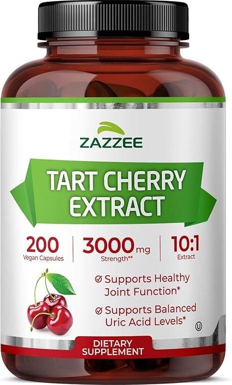 Zazzee Tart Cherry 10:1 Extract, 200 Vegan Capsules, 6+ Month Supply,