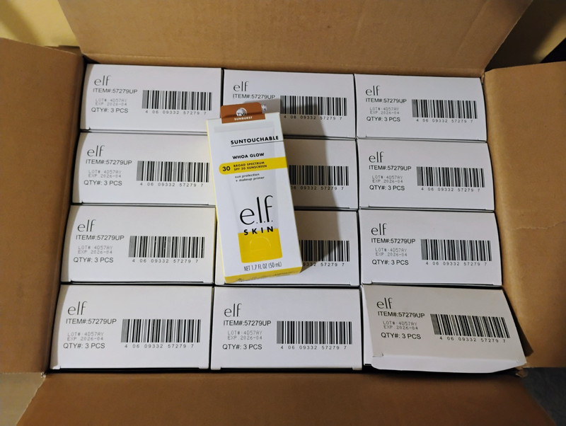 1 case of e.l.f. SKIN Suntouchable Whoa Glow Sunscreen SUNBURST lot