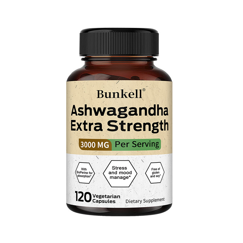 Organic Ashwagandh Capsules 3000mg Supplement w/ Black Pepper seed Powder