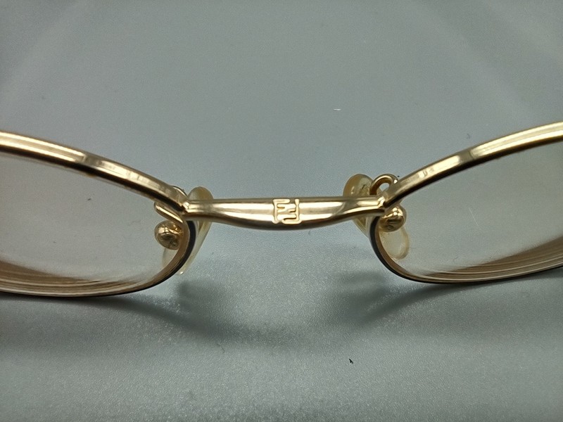 Gold FENDI Eyeglass Frames- F500 49-19-140- Black Swirl- ITALY- ✨FRAMES ONLY✨ gallery