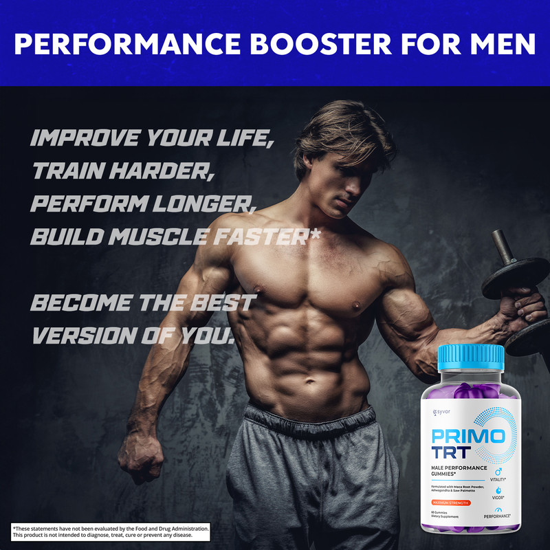 Primo TRT Men's Gummies Advanced Pro Formula Chewable Supplement 180 Gummies gallery