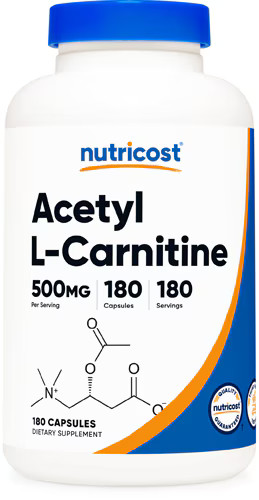 2 X Nutricost Acetyl L-Carnitine — 500 mg – 180 Capsules