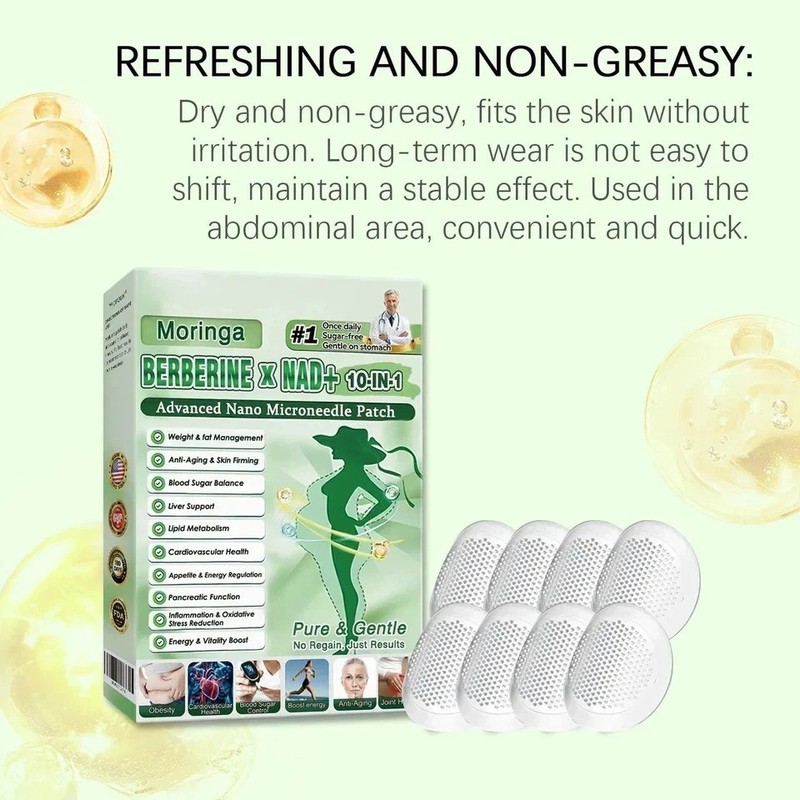 50% OFF Moringa Berberine x NAD+ 10-in-1 Advanced Nano Microneedle Patches New** gallery