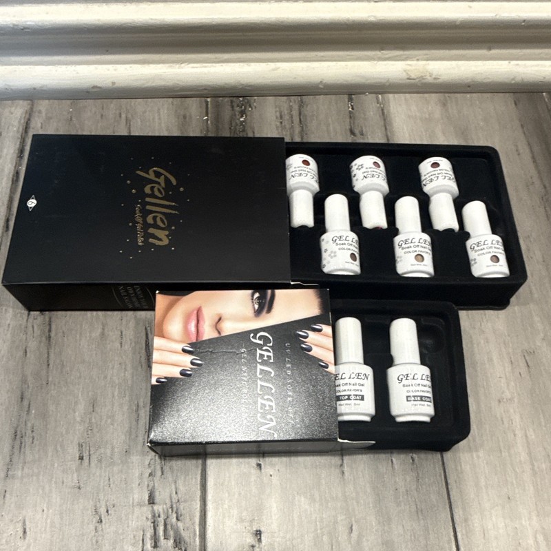 Gellen Color Favors Brown Soak-Off Gel Polish 8ml Set w/ Base & Top