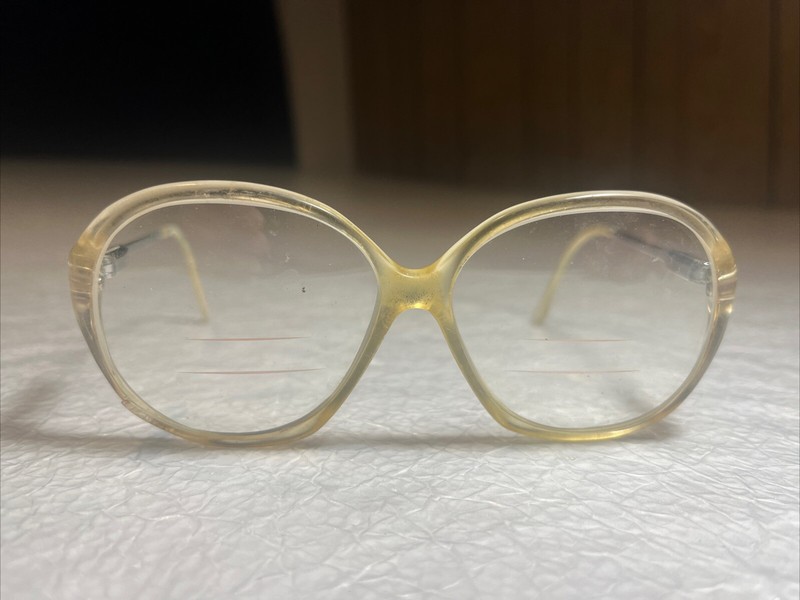 VTG 1960s London Fog Clear/Champagne Oval Sun/Eye Glasses Frames Lady Erin