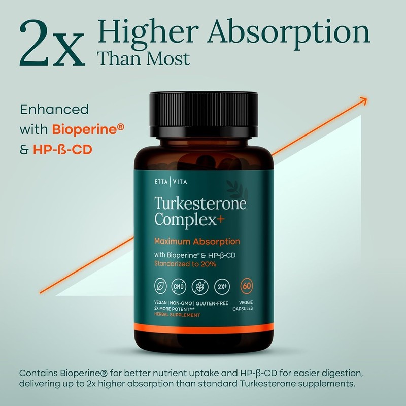 Turkesterone 500mg Capsules - Bioavailable Muscle Support, 60 Count gallery