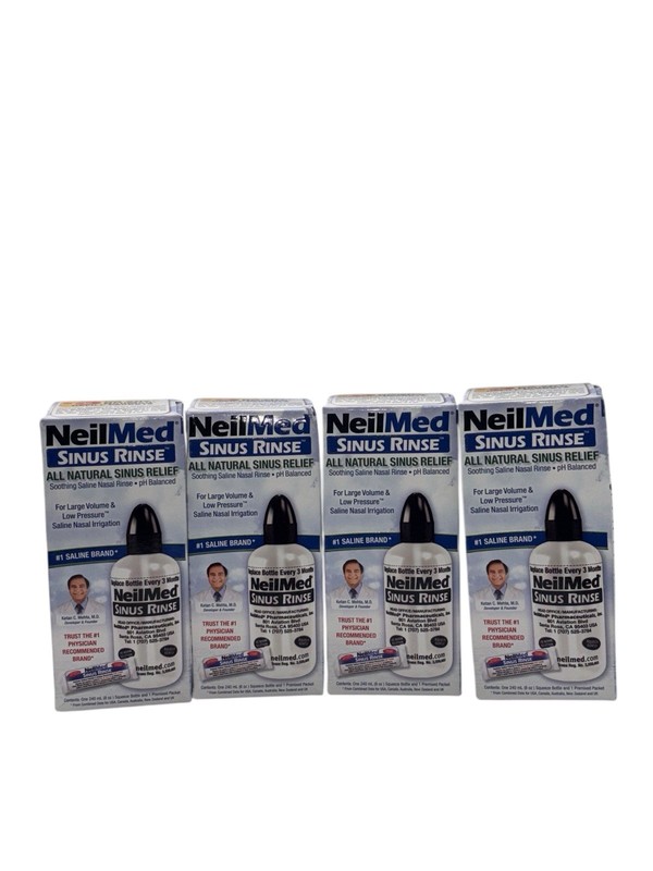 4X NeilMed Sinus Rinse Bottles Refillable Bottle