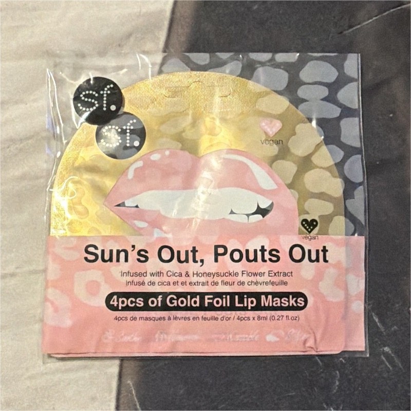 S! Sun’s Out, Pouts Out Vegan Gold Foil Lip Mask 4pcs 0.27 fl oz
