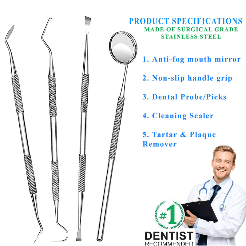 New Dental Tooth Cleaning Kit Dentist Scraper Pick Tool Calculus Plaque Remover