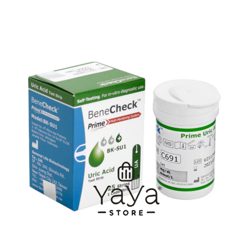 NEW! BENECHECK PRIME URIC ACID Test Strips – 1 Box @ 25 Strips
