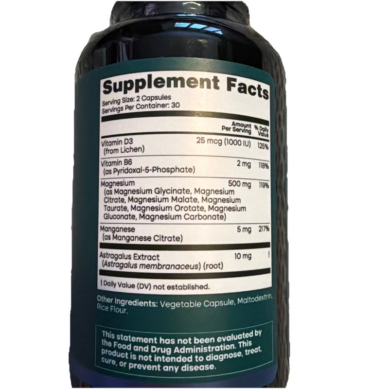 Magnesium Complex (7-in-1) 500mg with D3 & B6 P5P Oxide-Free Etta Vita EXP 01/28 gallery