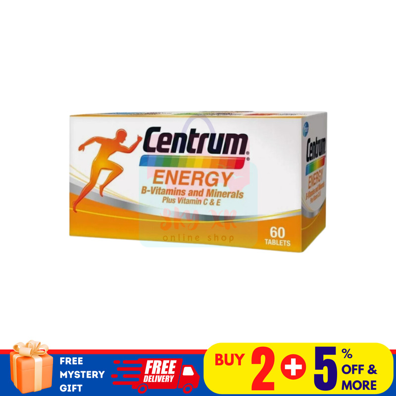 1 X 60’s New Centrum Energy B-Vitamins and Minerals + Vitamin C & E