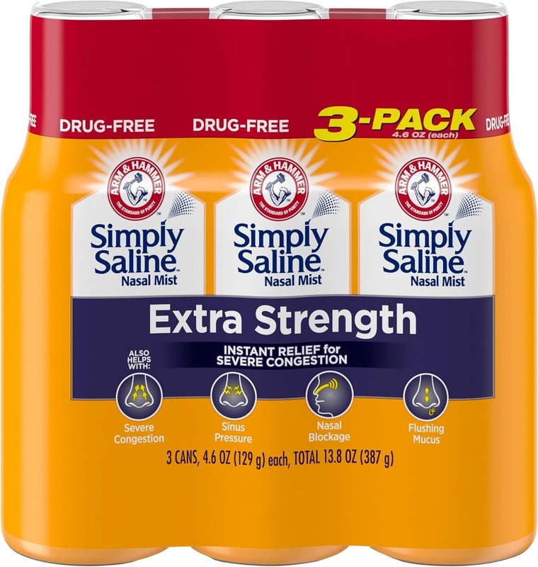 Simply Saline Extra Strength for Severe Congestion Relief Nasal Mist: 4.6oz 3…