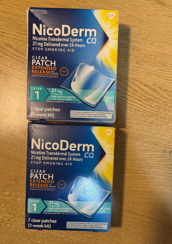 Nicoderm step 1 – 21mg – 14 clear patches (Exp: 12/27)
