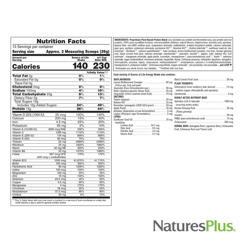 Naturesplus Source Of Life Energy Shake Creamy Granola - 2.2 Lbs Pack Of 2 - gallery