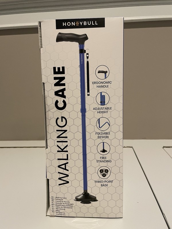 HONEYBULL Blue Walking Cane (New In Box)