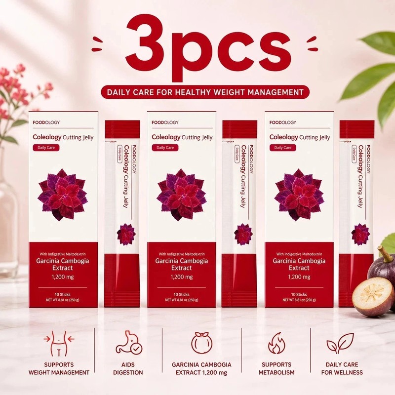 NEW 3 Pack FOODOLOGY Coleology Cutting Jelly 25g 10 Sticks Weight Loss Su /