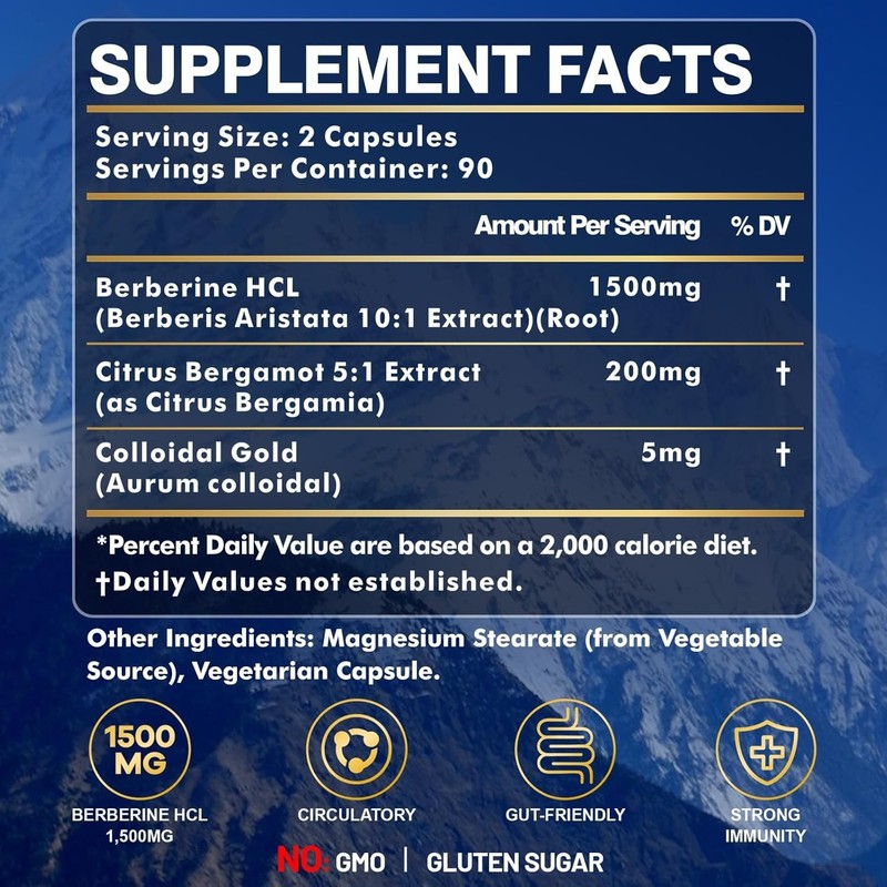 Liposomal Berberine Supplement 1500MG - 3- Supply for Metabolic Wellness gallery