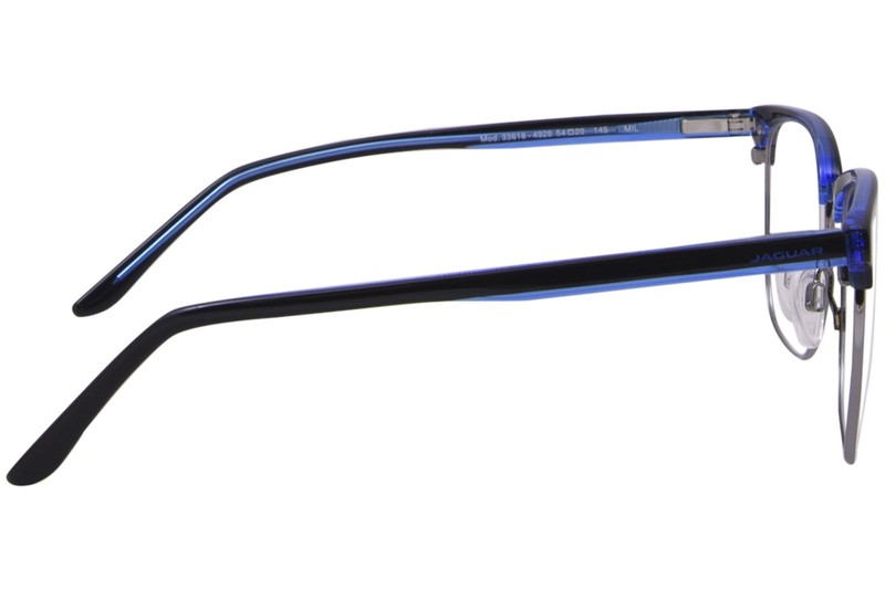 Jaguar 33618 4928 Eyeglasses Men's Black/Blue/Silver Full Rim Round Shape 54mm gallery